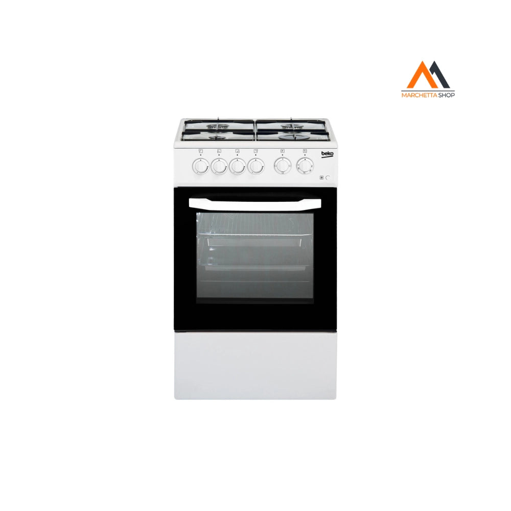 BEKO CUCINA A GAS 4 BRUCIATORI FORNO ELETT.54LT 50x50 BIANCO