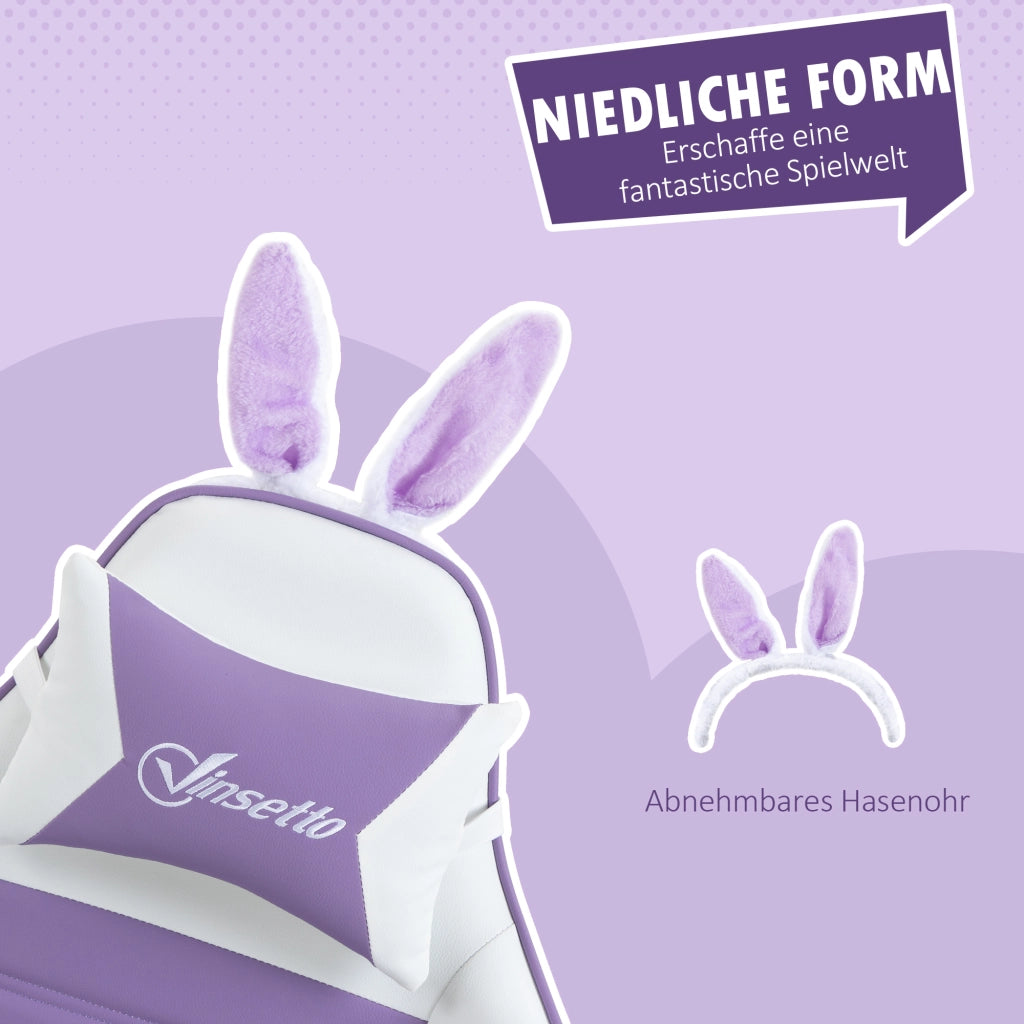Sedia da Gaming Ergonomica con Lumbar Support e Poggiatesta ¨C Minimal ¨C Viola