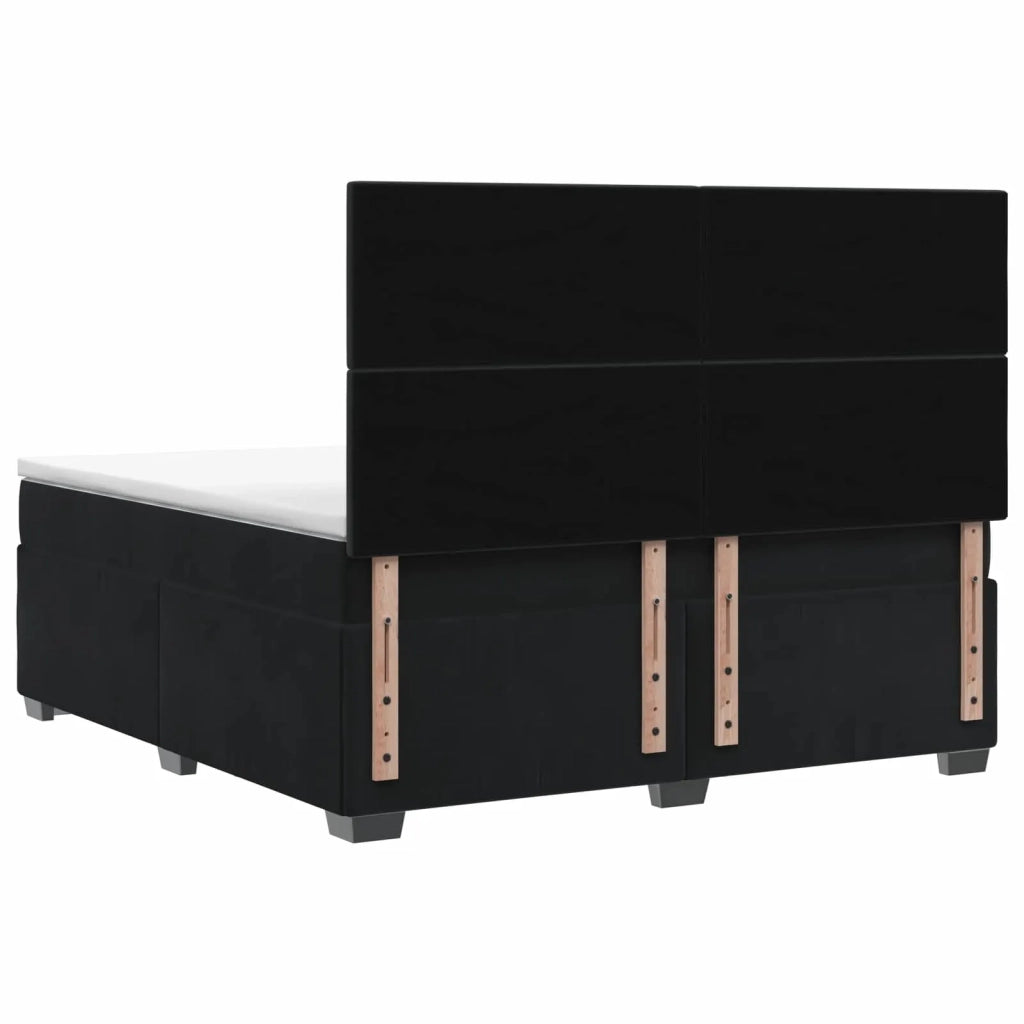 Letto box spring con materasso Nero 160 x 200 cm Velluto 3453676
