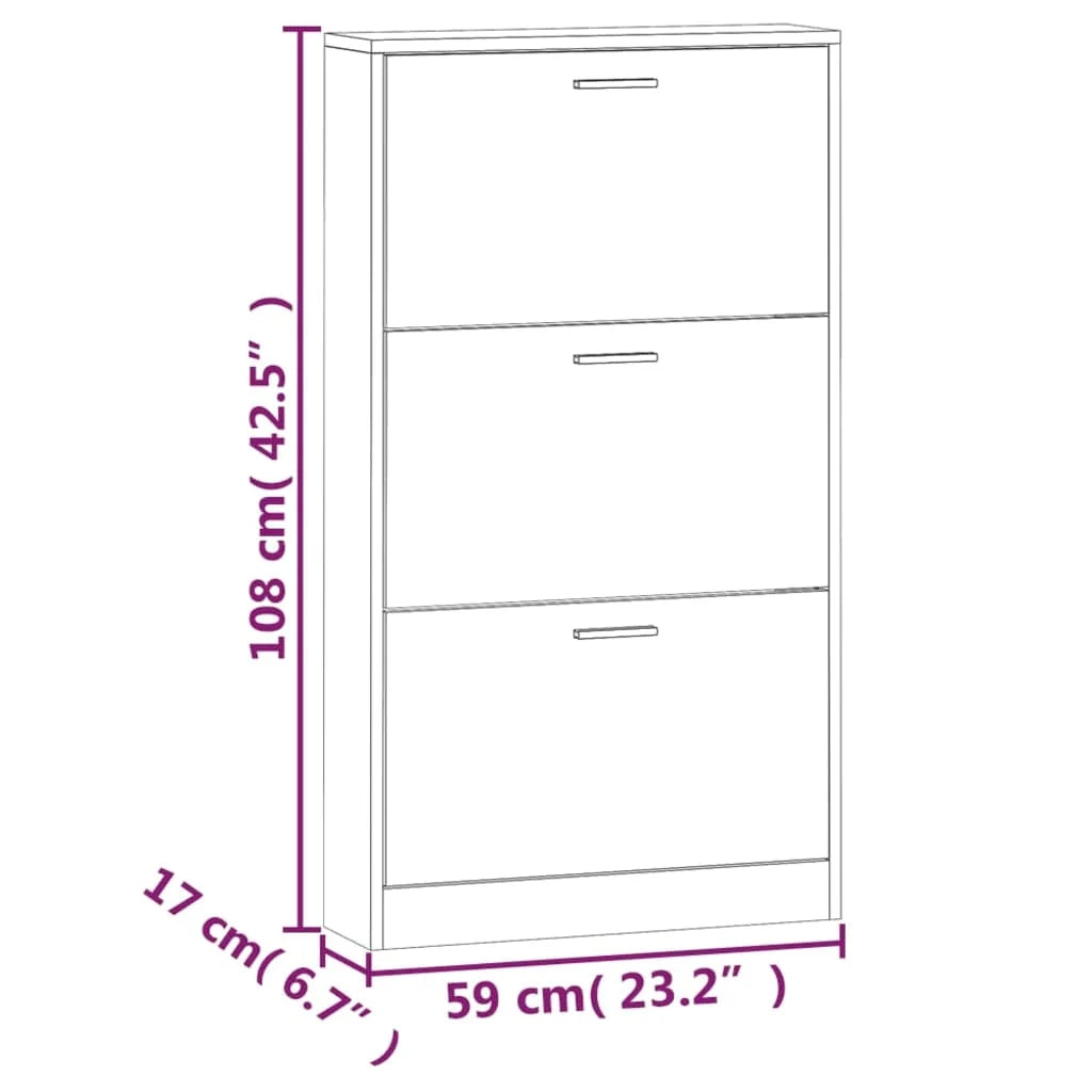 Scarpiera mobiletto portascarpe mobile per ingresso/corridoio/soggiorno 59 x 17 x 108 cm legno ingegnerizzato marrone 02_0021563