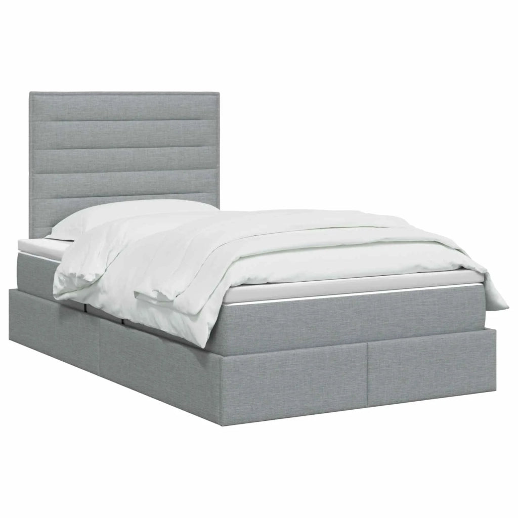 Letto con contenitore LED e materasso Grigio Chiaro 3459873
