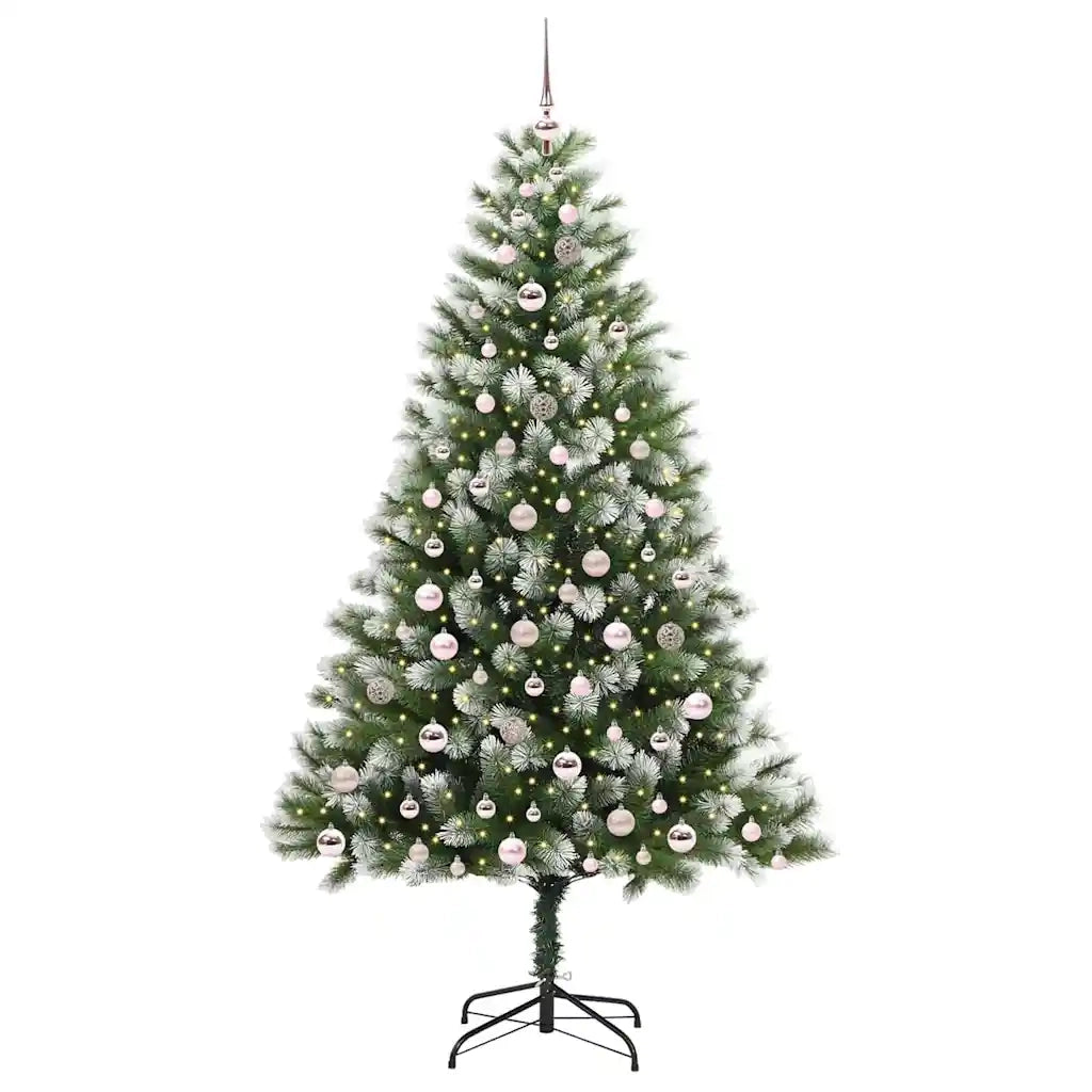 Albero di Natale artificiale a cerniera con neve fioccata 3395453