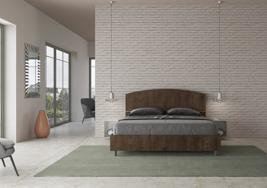 BS COM Letto matrimoniale con rete 160x200 noce