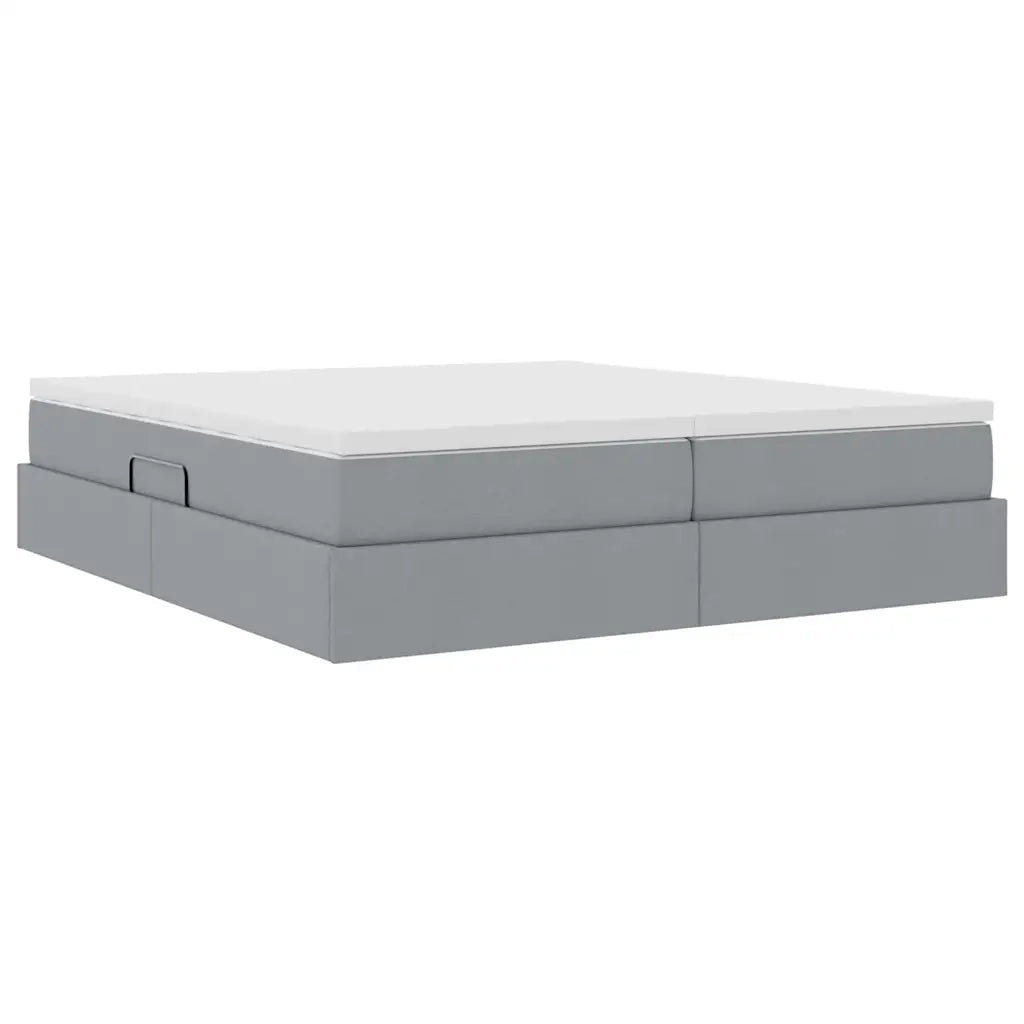 Letto con contenitore e materasso Grigio chiaro 200 x 200 cm 3370355