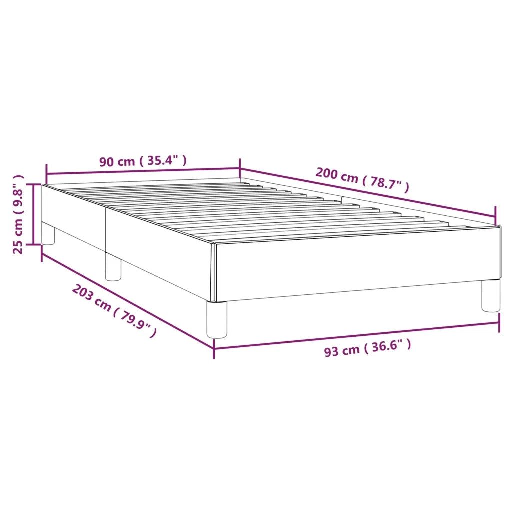 Letto singolo | Letto per adulti | Giroletto senza Materasso Crema 90x200 cm in Tessuto