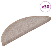 Tappetini per scale 30 pz 56x17x3 cm Marrone chiaro Semicircolari 3365735