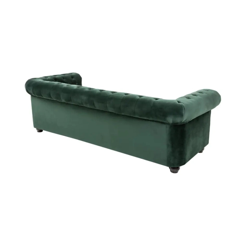 Divano dritto EDGAR – Verde smeraldo – 3 posti – Velluto stile barocco