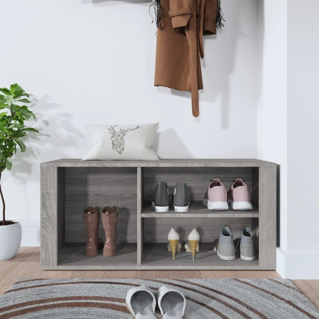 Scarpiera Grigio Sonoma 100x35x45 cm in Legno Multistrato 816926