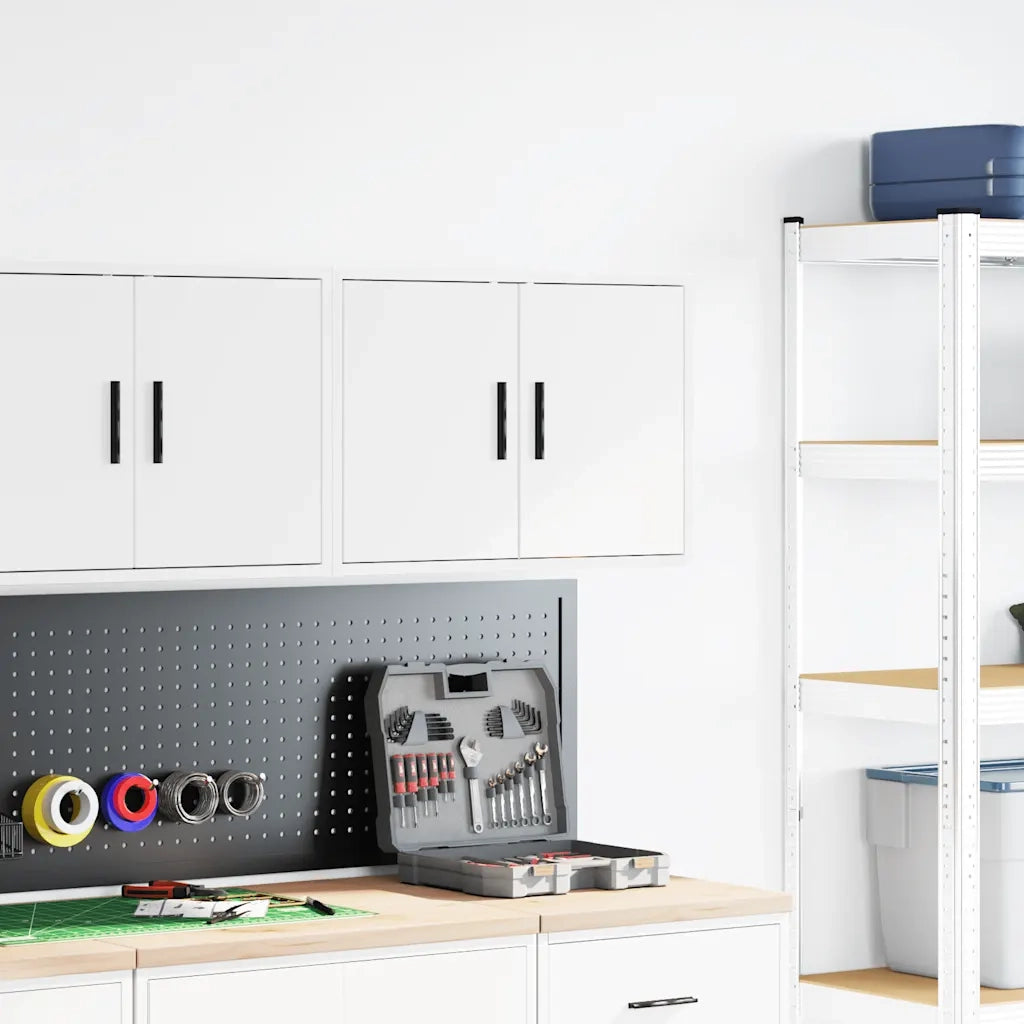 Pensile per Garage Bianco in Legno Multistrato 860643