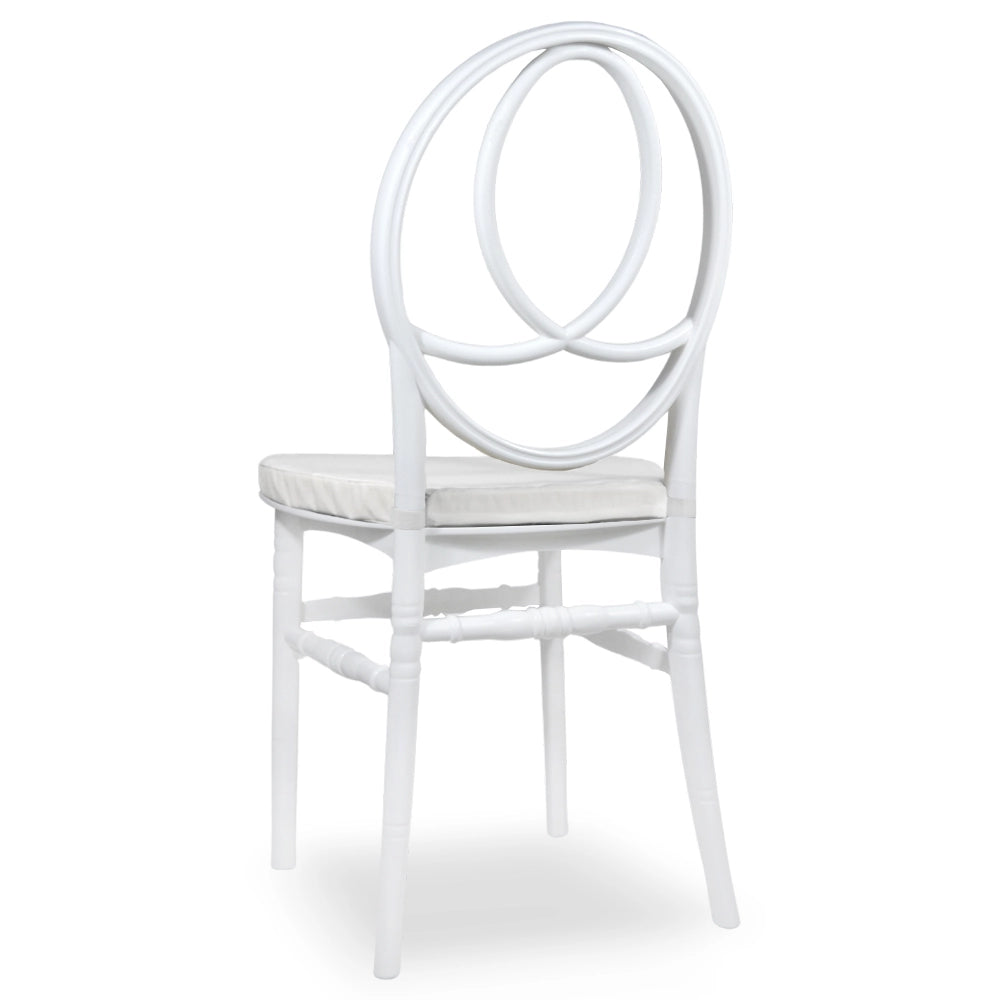 Set da 20 Sedie New Phoenix in Plastica Bianche con cuscino coordinato