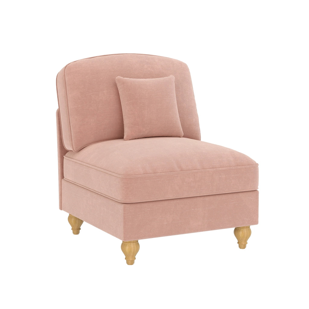 Divano 1 Posto senza Braccioli con Cuscino ¨C Xylo ¨C Rosa, Tessuto Chenille