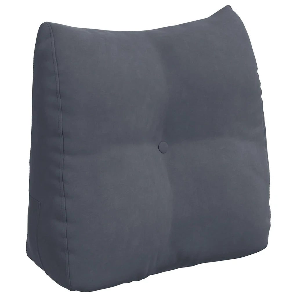 Cuscino per Schiena Grigio scuro 45 x 24 x 50 cm Velluto 42014372