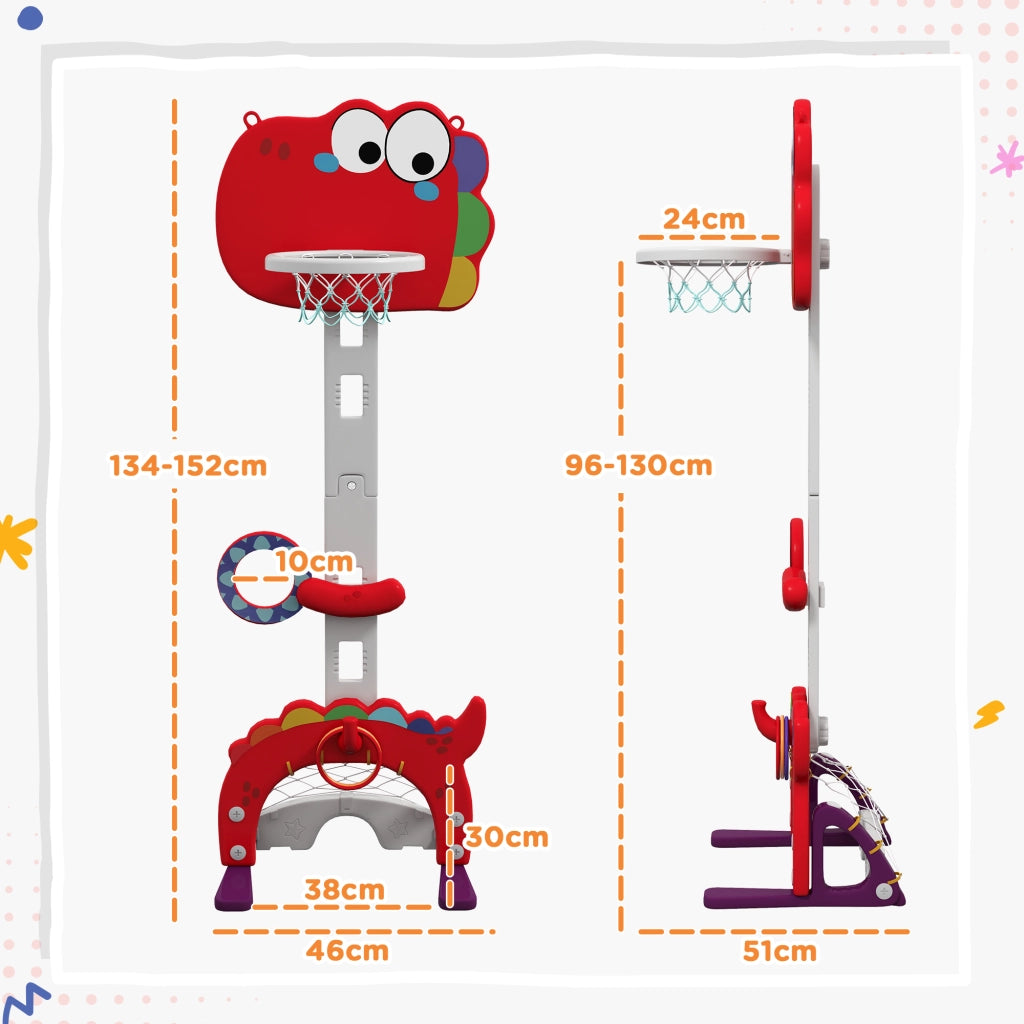 Canestro Basket Bambini Altezza Regolabile con Palla ¨C zephmum ¨C Rosso