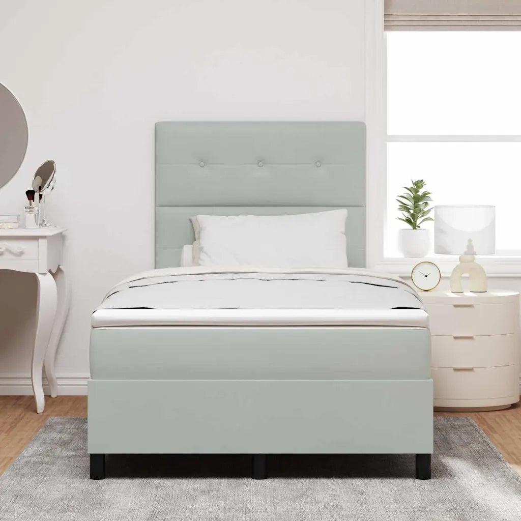 Letto a molle con materasso Grigio chiaro 120 x 190 cm Velluto 3339818