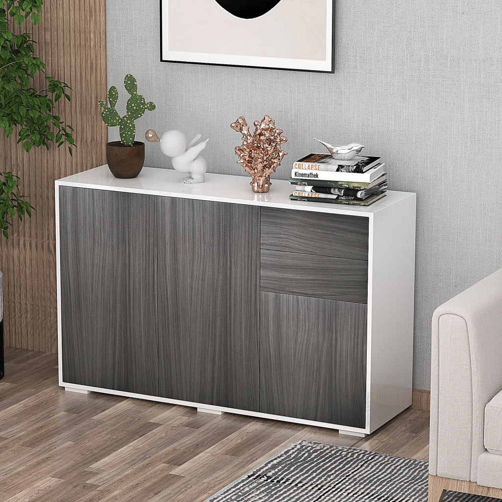 Mobile Multiuso con 2 Cassetti e 2 Ante ¨C Xylo ¨C Grigio