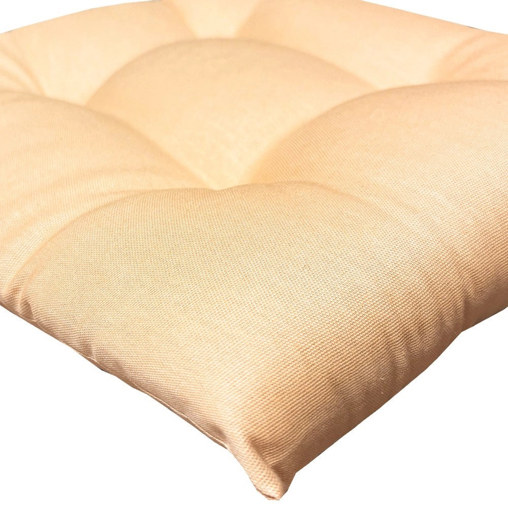 Set 4 Cuscini Sedia Cotone Morbidi Imbottiti Universali Coprisedia Eleganti Beige