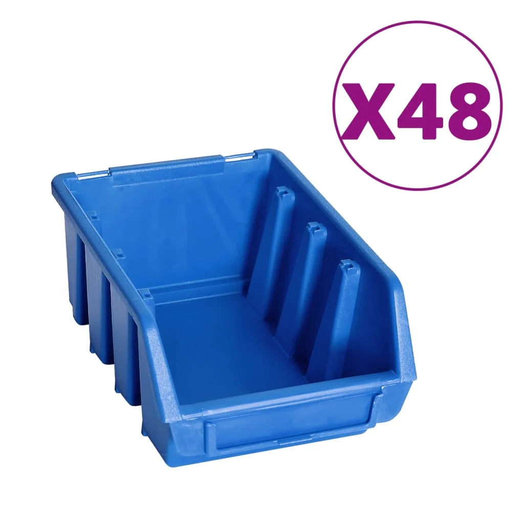 Kit contenitore portaoggetti e pannello da parete blu e nero da 128 pezzi 02_0003844