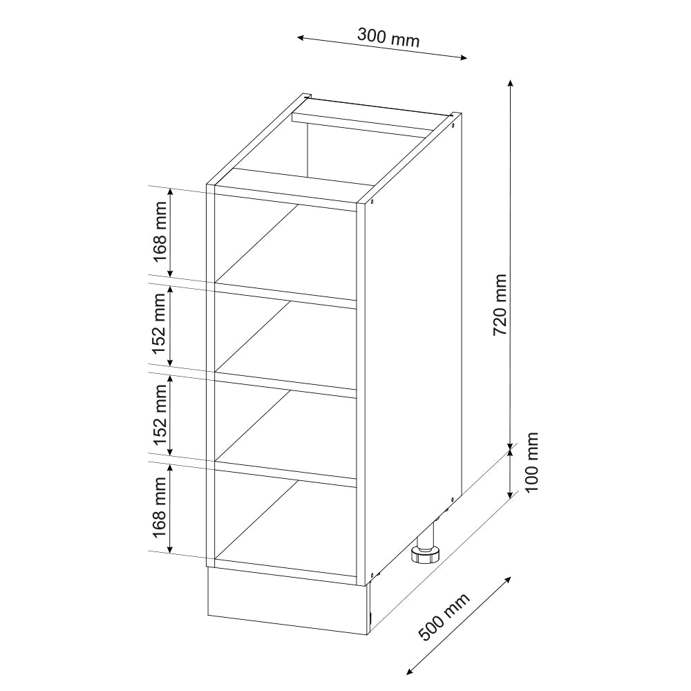 Scaffale da cucina Fame-Line Bianco/Bianco 30 cm, PL Marmo Vicco