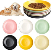 Set di 6 Piatti Ceramici per Gatti - 15 x 3 cm - per Cibo e Acqua