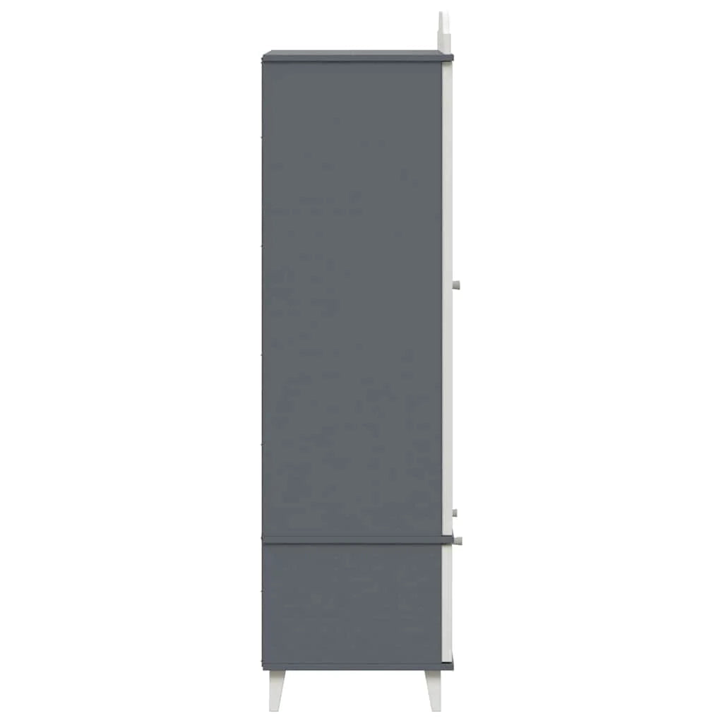 Ampio armadio rettangolare per bambini con spazio per riporre gli oggetti 90 x 45 x 165 cm legno grigio 02_0058621