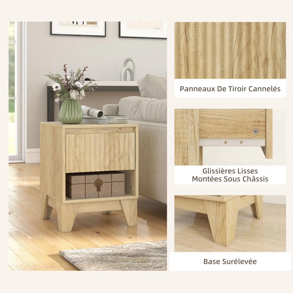 Tavolino da notte ¨C zephmum ¨C 43x40x55cm naturale