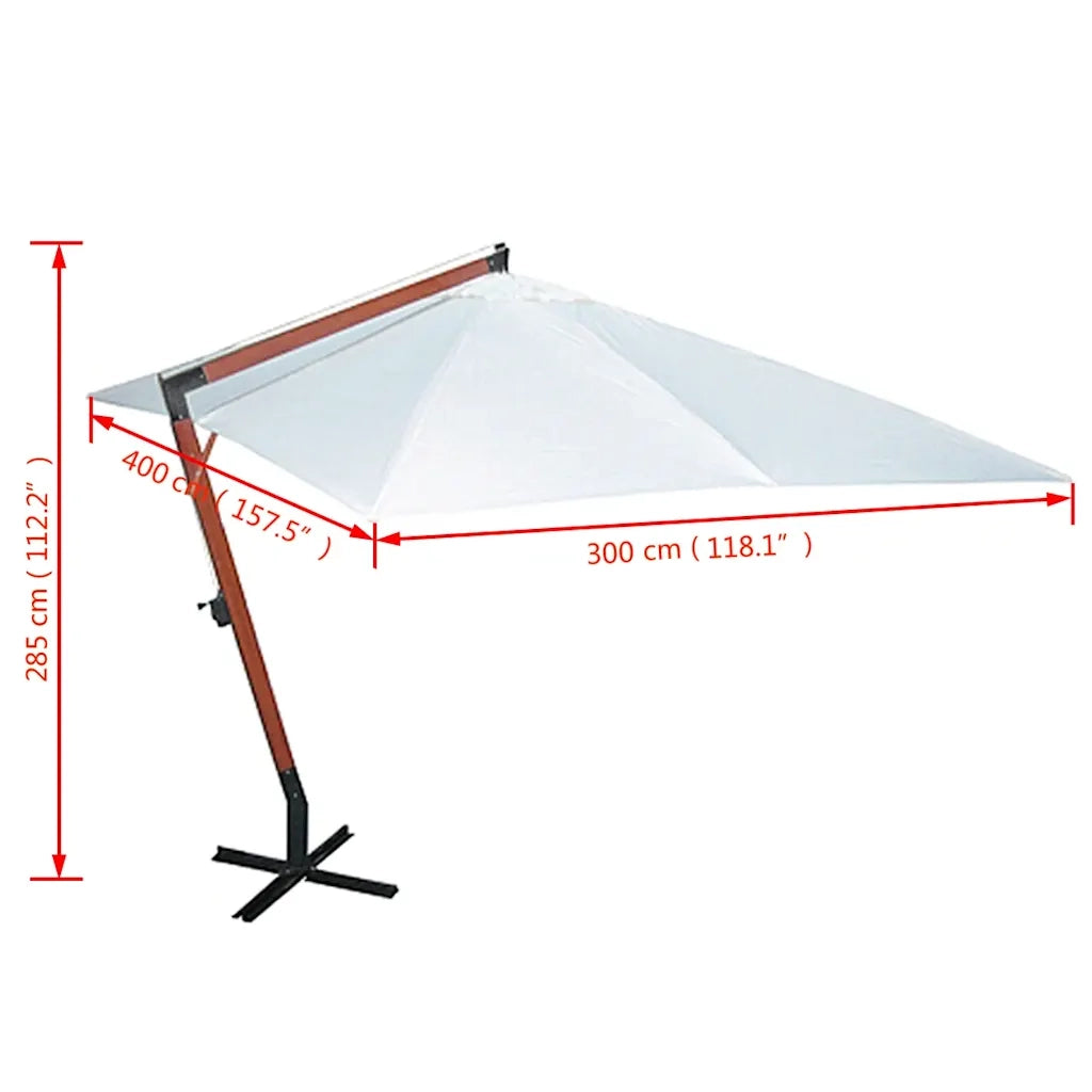 Ombrello | Parasolne 300 x 400 cm Bianco
