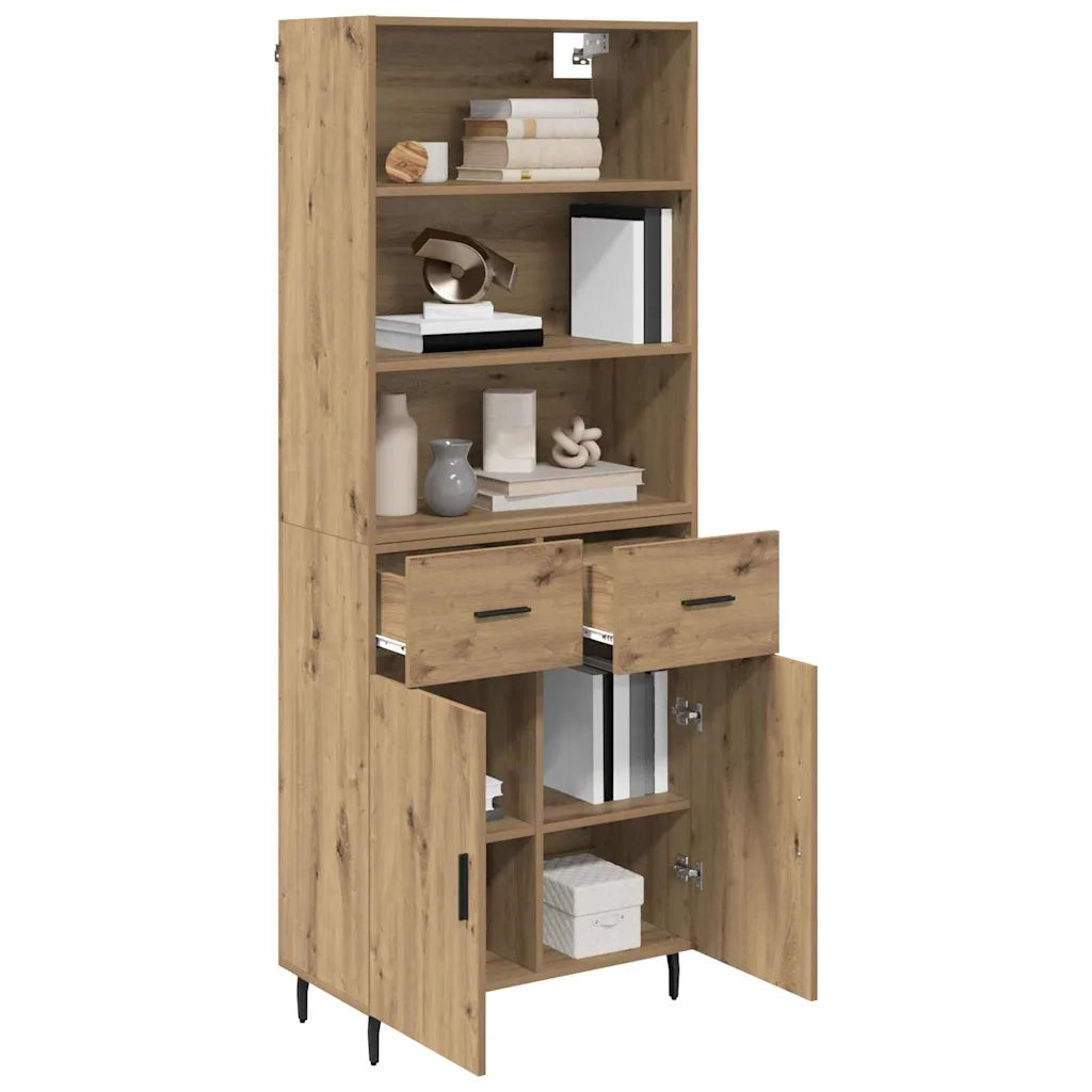 Credenza con Cassetto-Buffet-Armadio da cucina Rovere artigianale 69,5 x 34 x 180 cm 455371