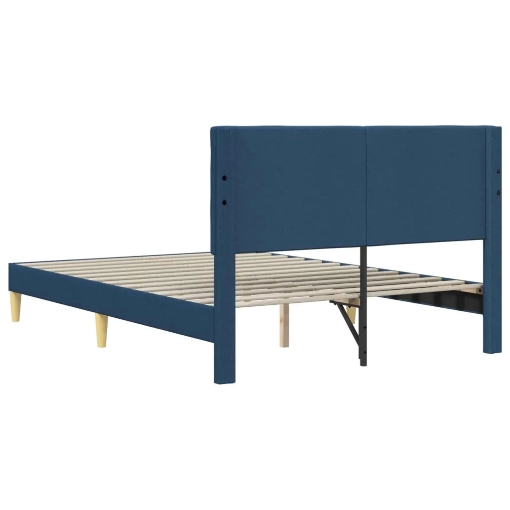 Letto matrimoniale | Letto per adulti | Struttura del letto con testiera Blu 120 x 200 cm Tessuto