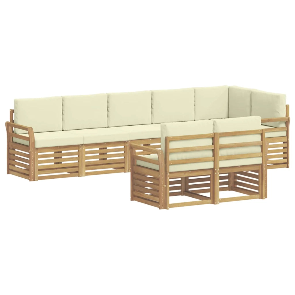 Set di divani da esterno 8 pcs Bianco e Crema 3392035
