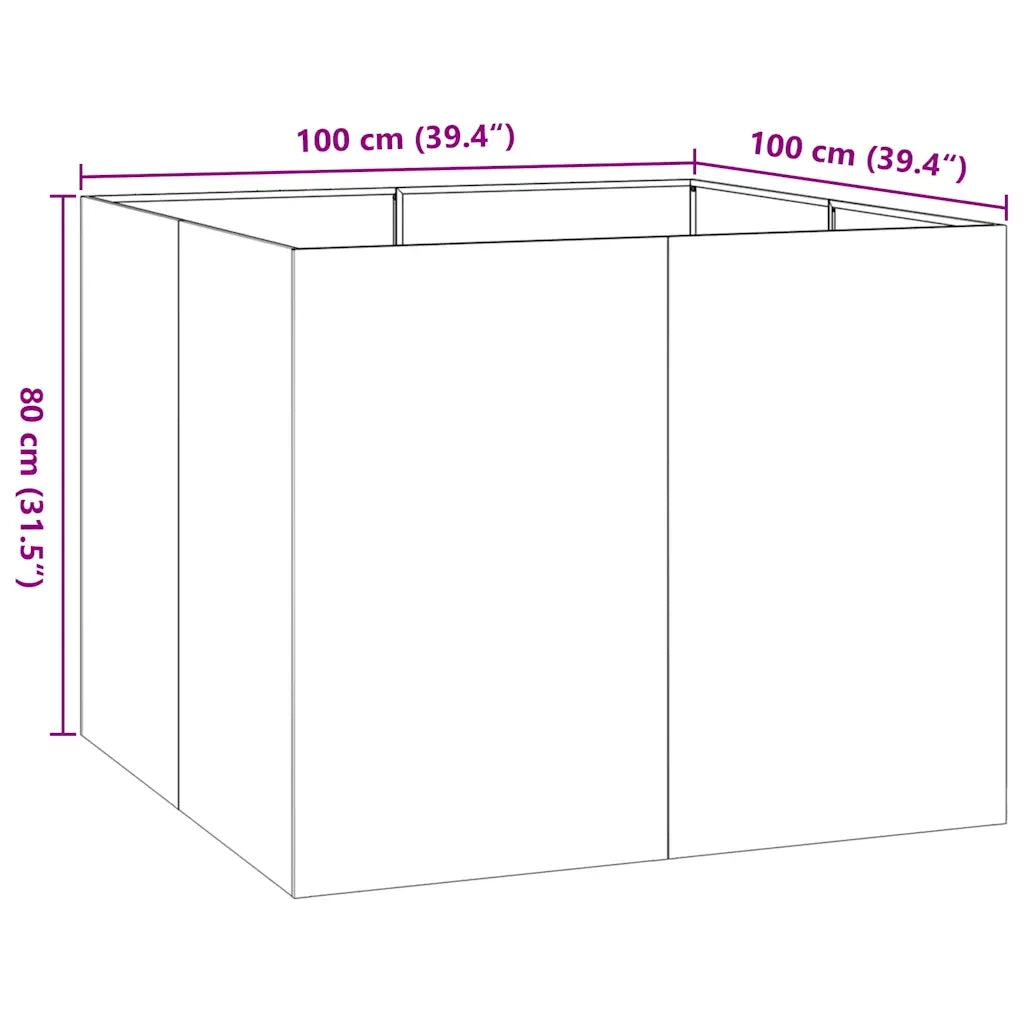 Fioriera Nera 100x100x80 cm in Acciaio 860822