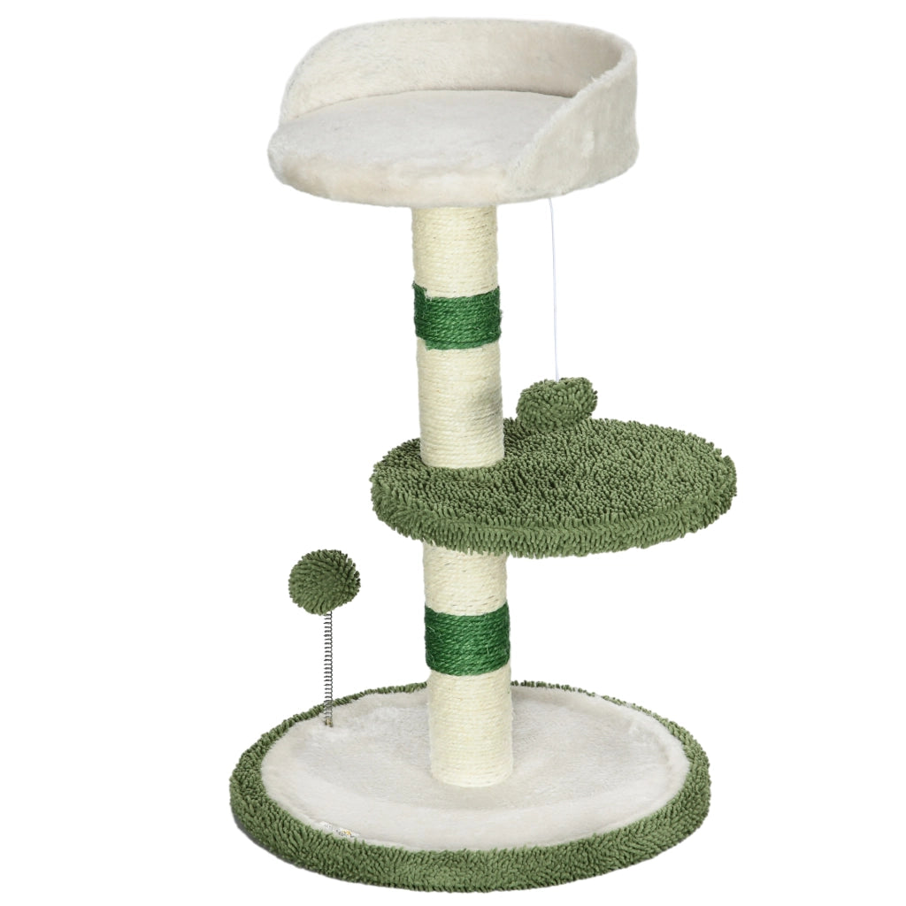Tiragraffi per Gatti con Lettino e Piattaforma ¨C Xylo ¨C Verde e Bianco