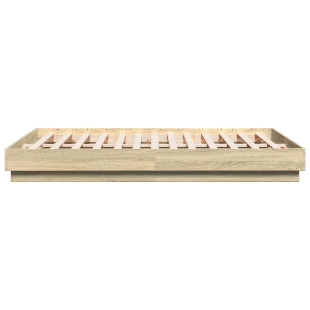 Letto matrimoniale | Letto per adulti | Giroletto Rovere Sonoma 150x200 cm in Legno Multistrato