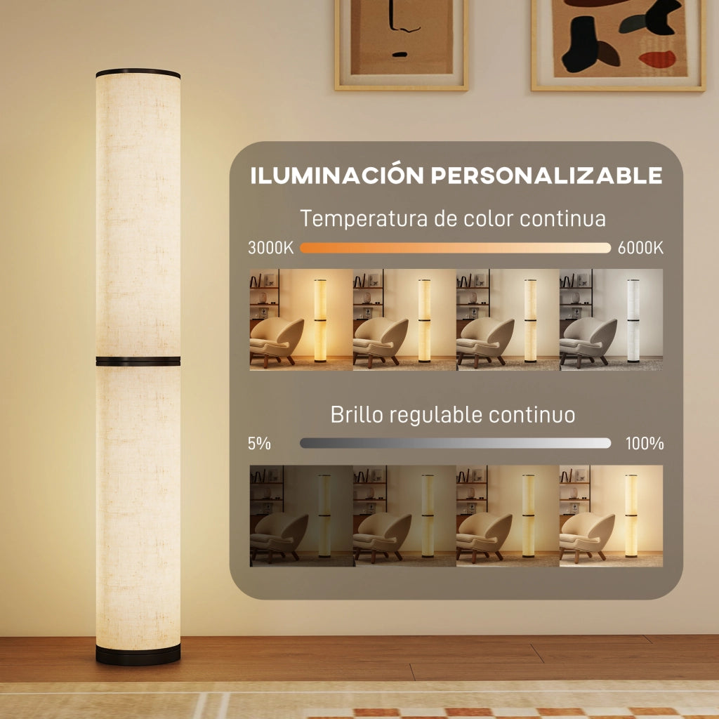Lampada da Terra Moderna ¨C Xylo ¨C Luminosit¨¤ e Temperatura Colore Regolabili con Telecomando Beige