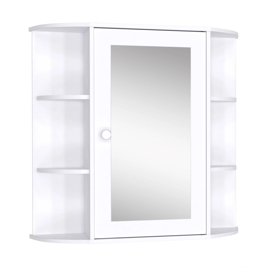 Armadio da bagno con specchio ¨C Zephmum ¨C Bianco 66x17x63 cm