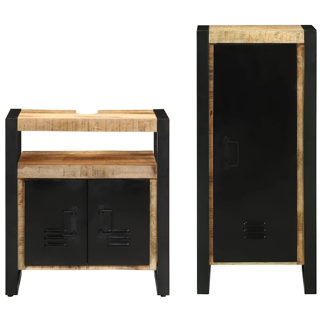 Set di mobili per il bagno 2 pcs Legno di mango massello