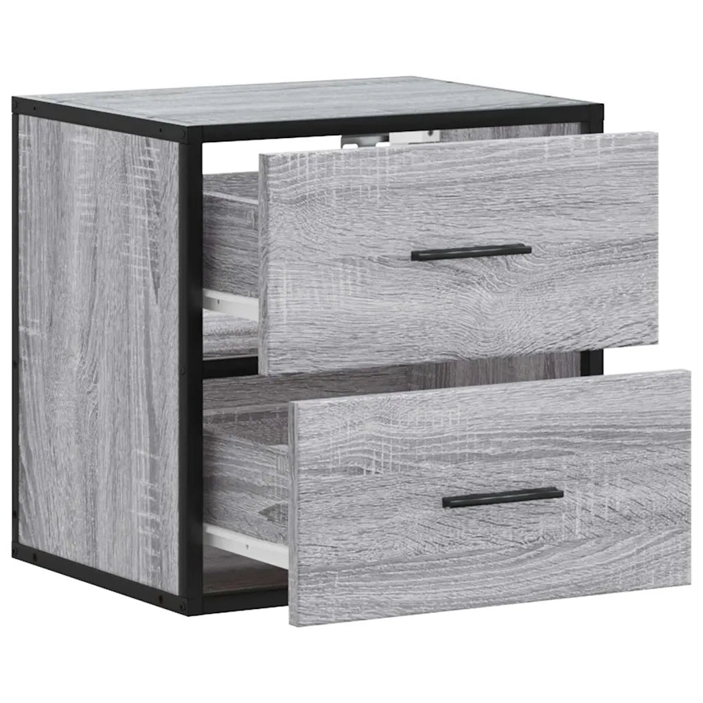 Comodini a Muro 2 pz Grigio Sonoma 40x31x39,5 cm 848731