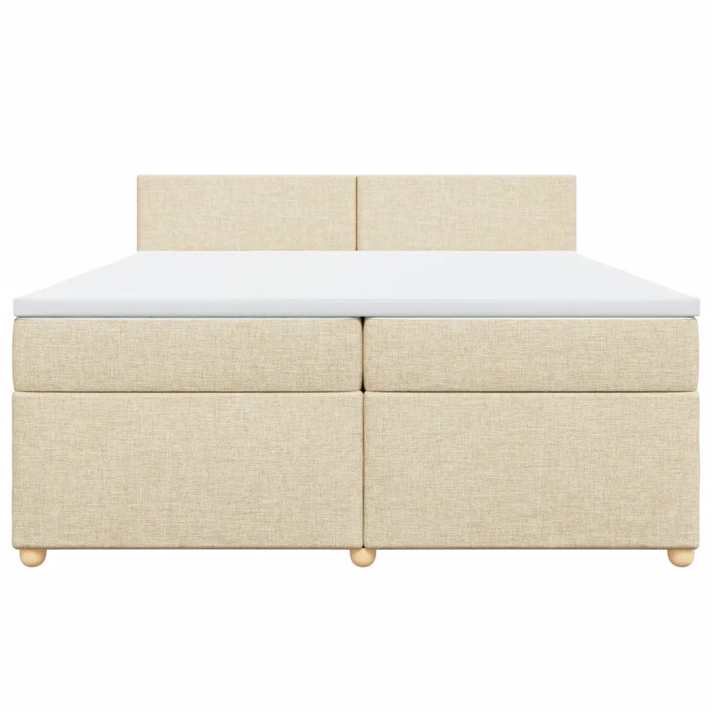 Giroletto a Molle con Materasso Crema 200x200 cm in Tessuto 3289085