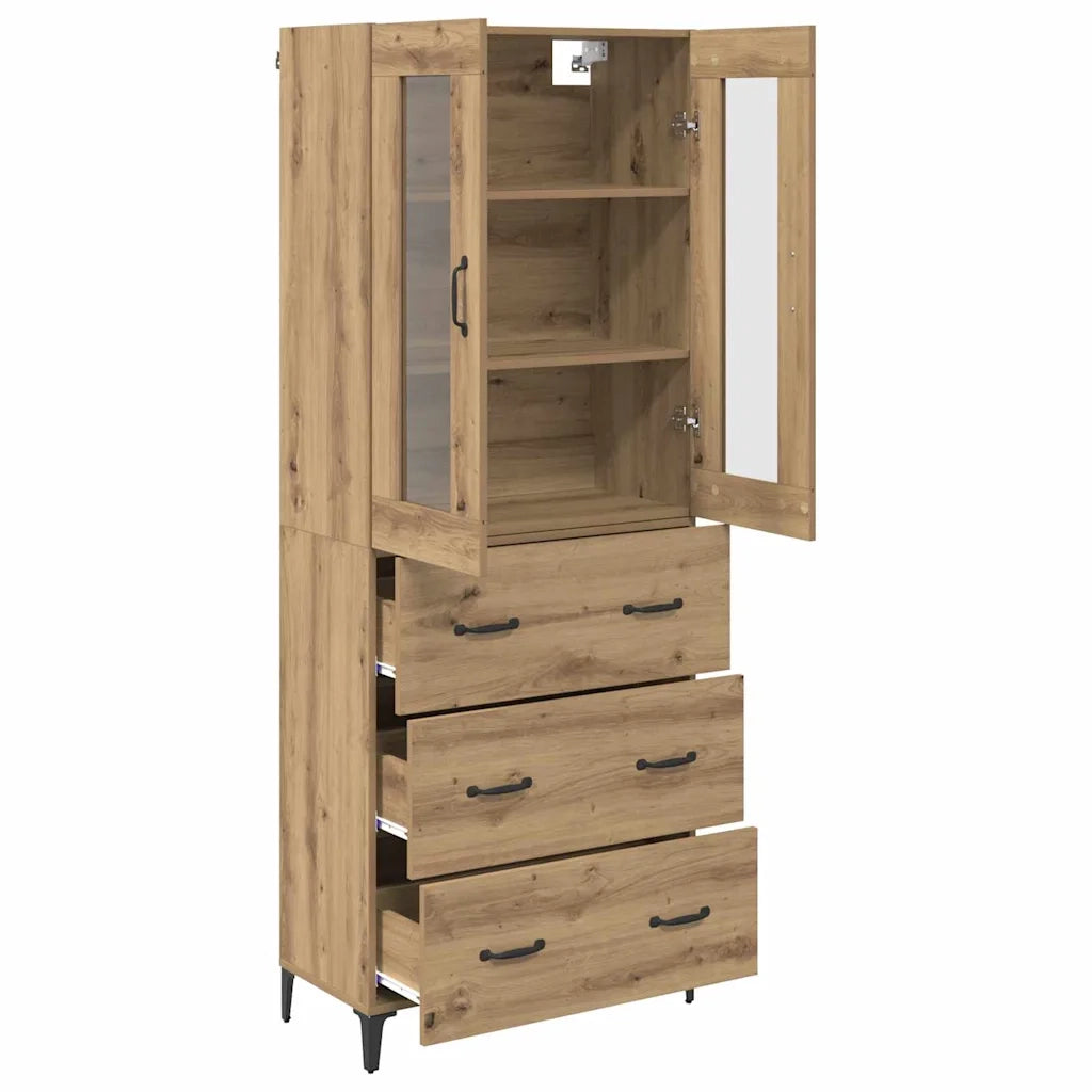 Credenza con Cassetto-Buffet-Armadio da cucina Rovere artigianale 69,5 x 34 x 180 cm 506717