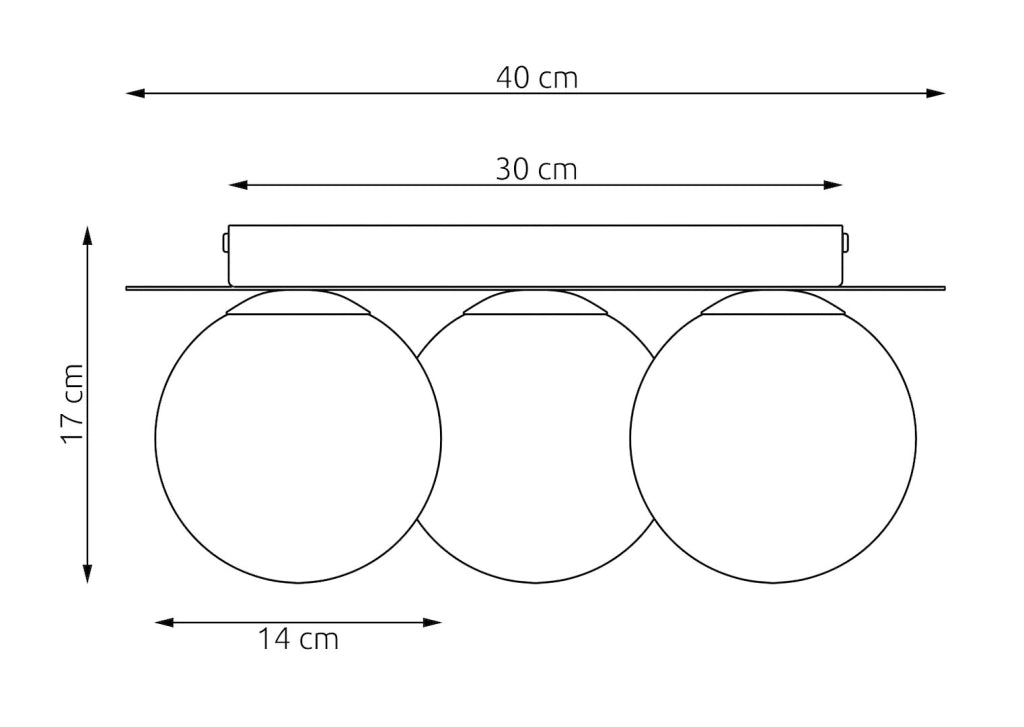 Lampada da soffitto SOLAR 3xE14 vetro beige Emibig