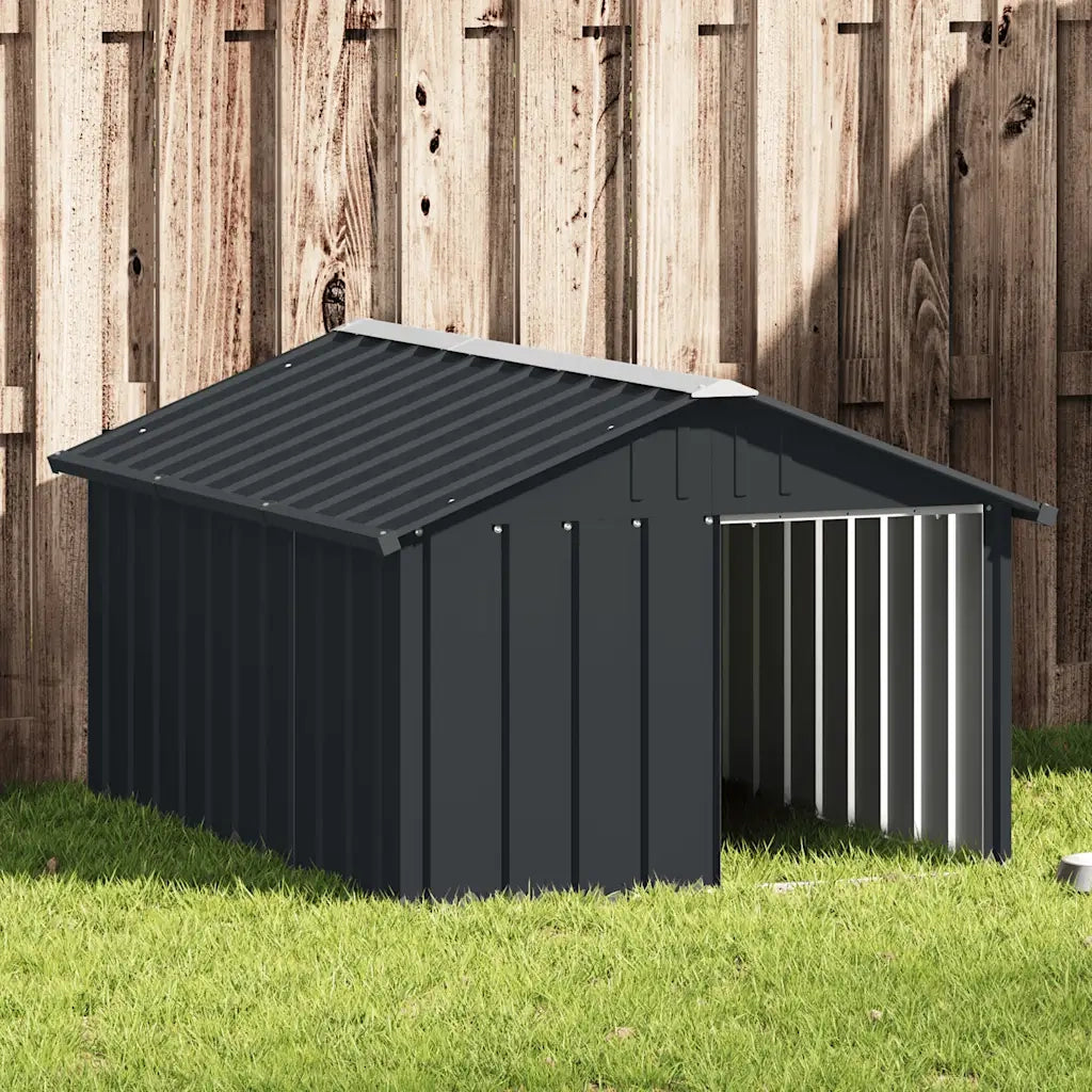 Casetta per Cani Antracite 116,5x153x81,5 cm Acciaio Zincato 171541