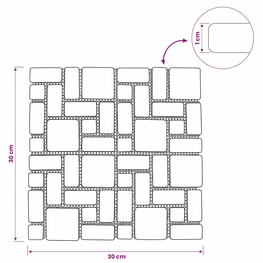 Piastrelle Mosaico Grigio 30 x 30 cm Marmo 42033526