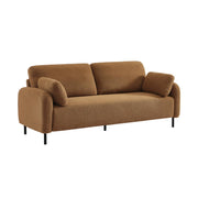 Divano in bouclé con struttura in metallo, 3 posti, beige scuro