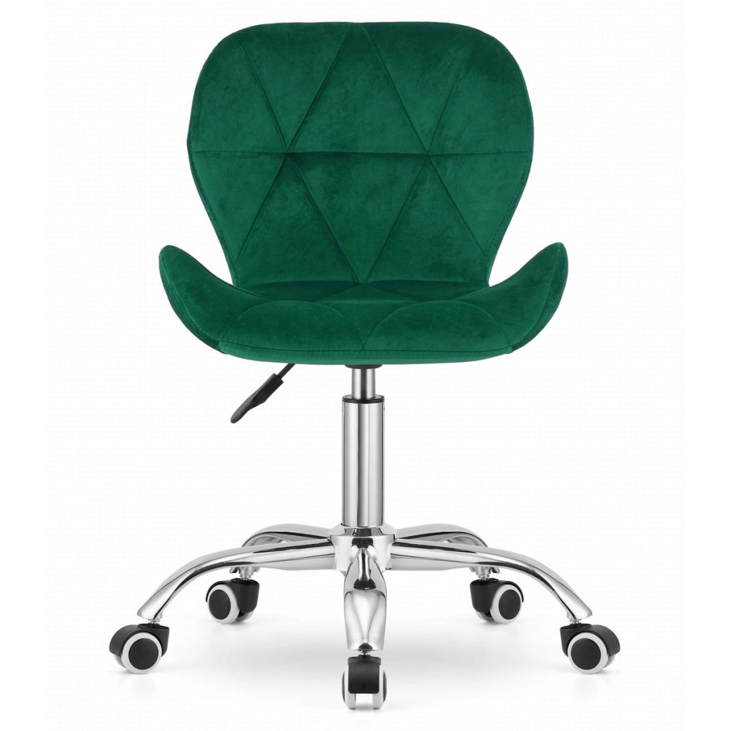 Sedia da ufficio girevole Avola in velluto verde smeraldo