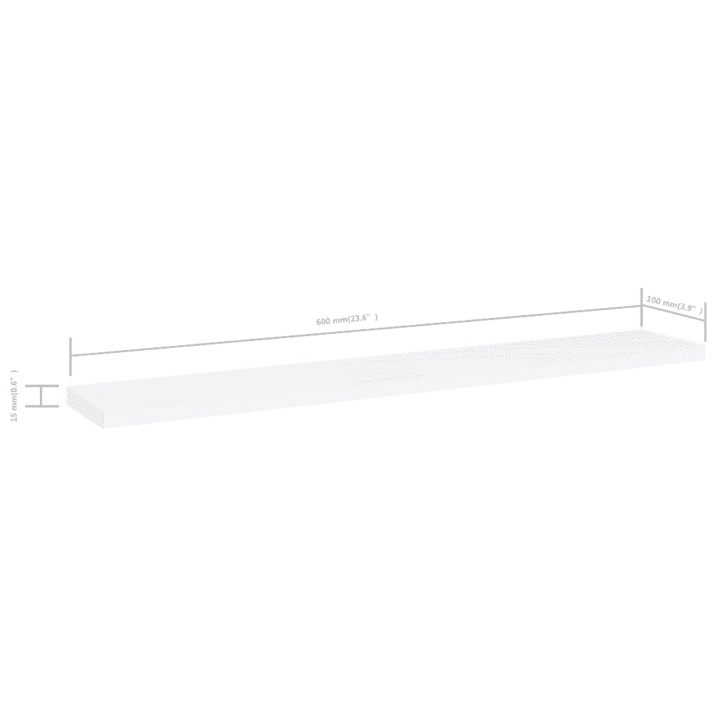 Ripiani per Libreria 4 pz-Scaffale per Libri Bianchi 60x10x1,5 cm Legno Multistrato