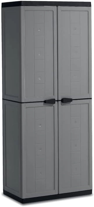 Armadio portascope Keter Jolly esterno interno 68x39x166 cm Grigio con ripiani regolabili