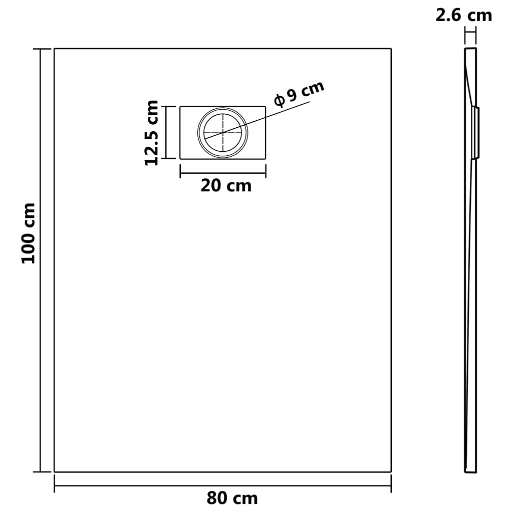 Piatto Doccia in SMC Marrone 100x80 cm 148927