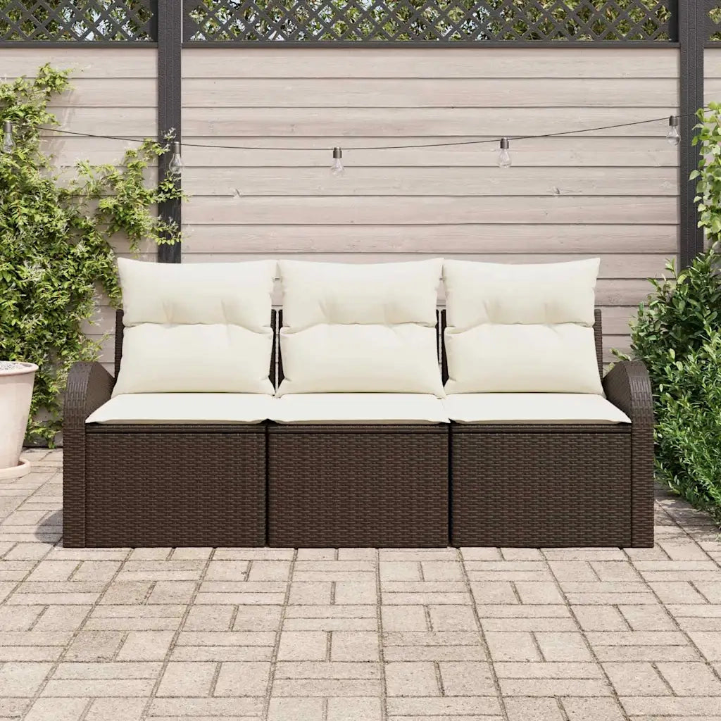 Set Divano da Giardino Marrone polyrattan
