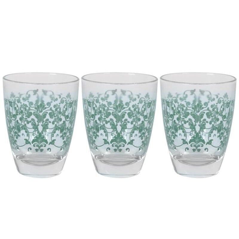 MAURY'S SISSI TRIS DI BICCHIERI PER ACQUA IN VETRO DESIGN VERDE