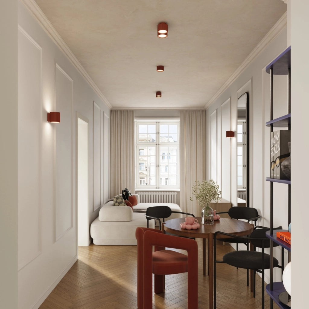 Lampada da soffitto AURA 2 rosso ocra Gx53