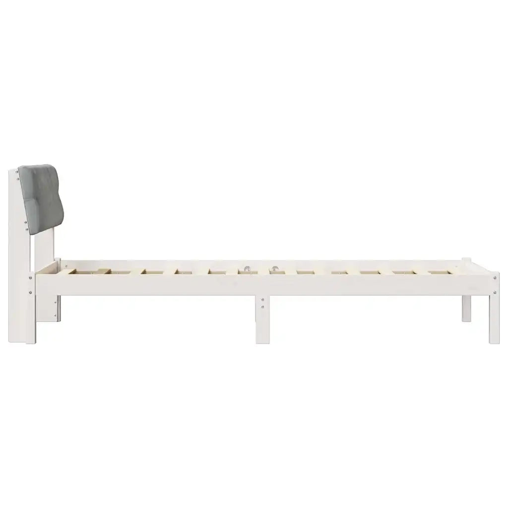 Struttura del Letto Bianco e grigio chiaro 80 x 200 cm